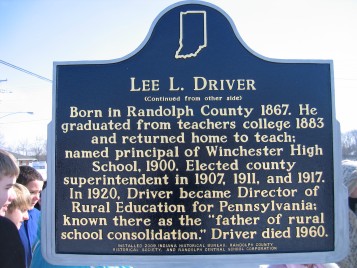 Lee L. Driver historical marker - back