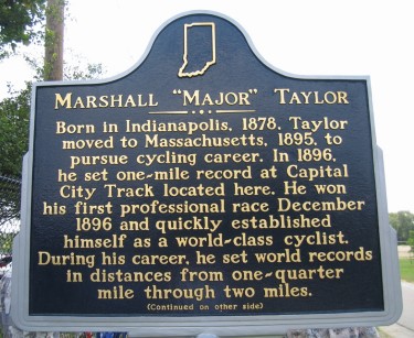 Marshall "Major" Taylor Indiana Historical Marker Side One