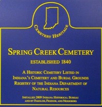 Spring Creek Cemetery Heritage Sign