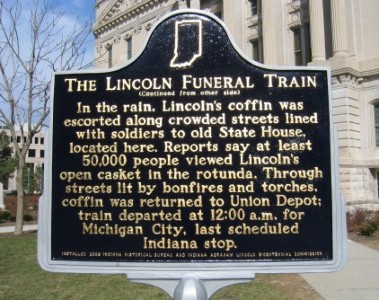 The Lincoln Funeral Train  Historical Marker - Back