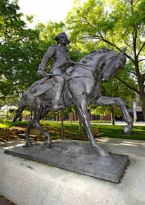 General Anthony Wayne's Equestrian Statue in Freimann Square.