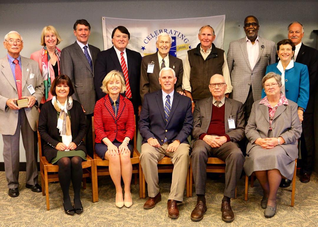 Commission Members with Gov. Pence