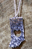 Indiana Heart Pendant Necklace with Hammered Texture