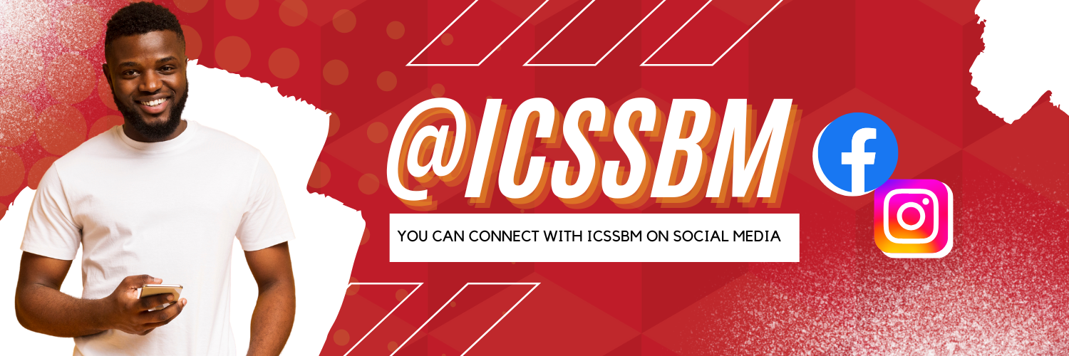 old social media promo slide, follow on ICSSBM on instagram and facebook.