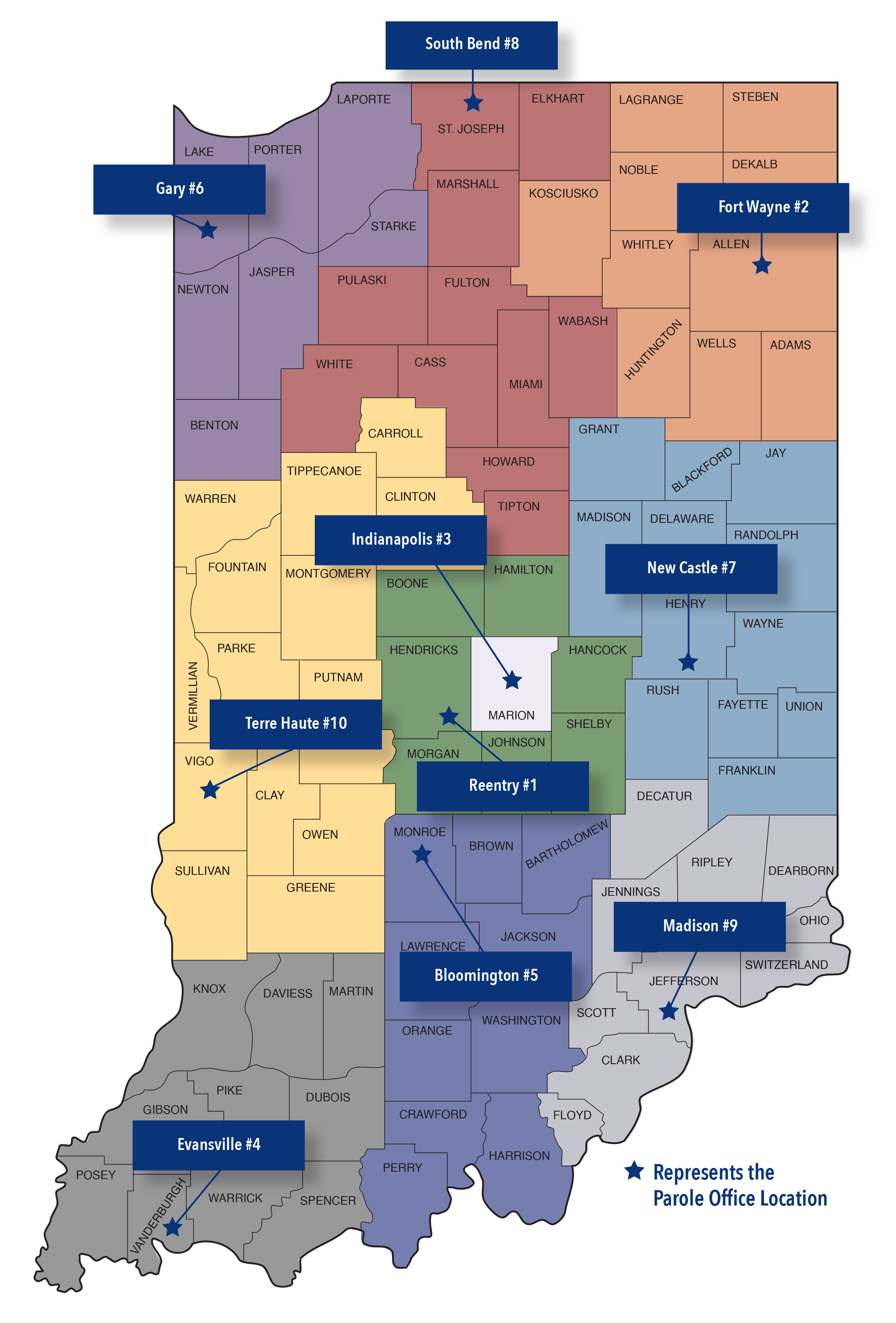 State Map of Parole Districts