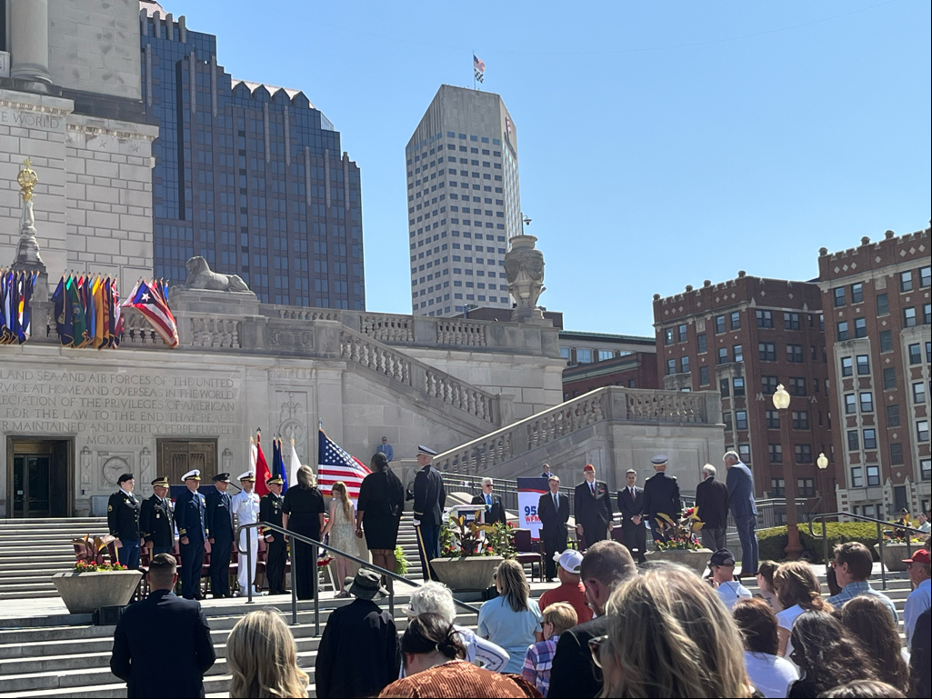 Memorial Day Service at the Indiana War Memorial in downtown Indianapolis.