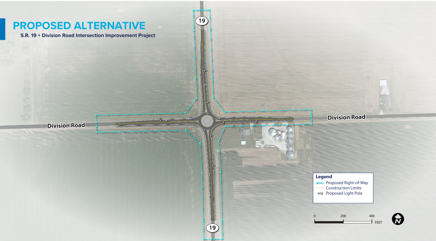 Proposed alternative for S.R 19 and Division Road