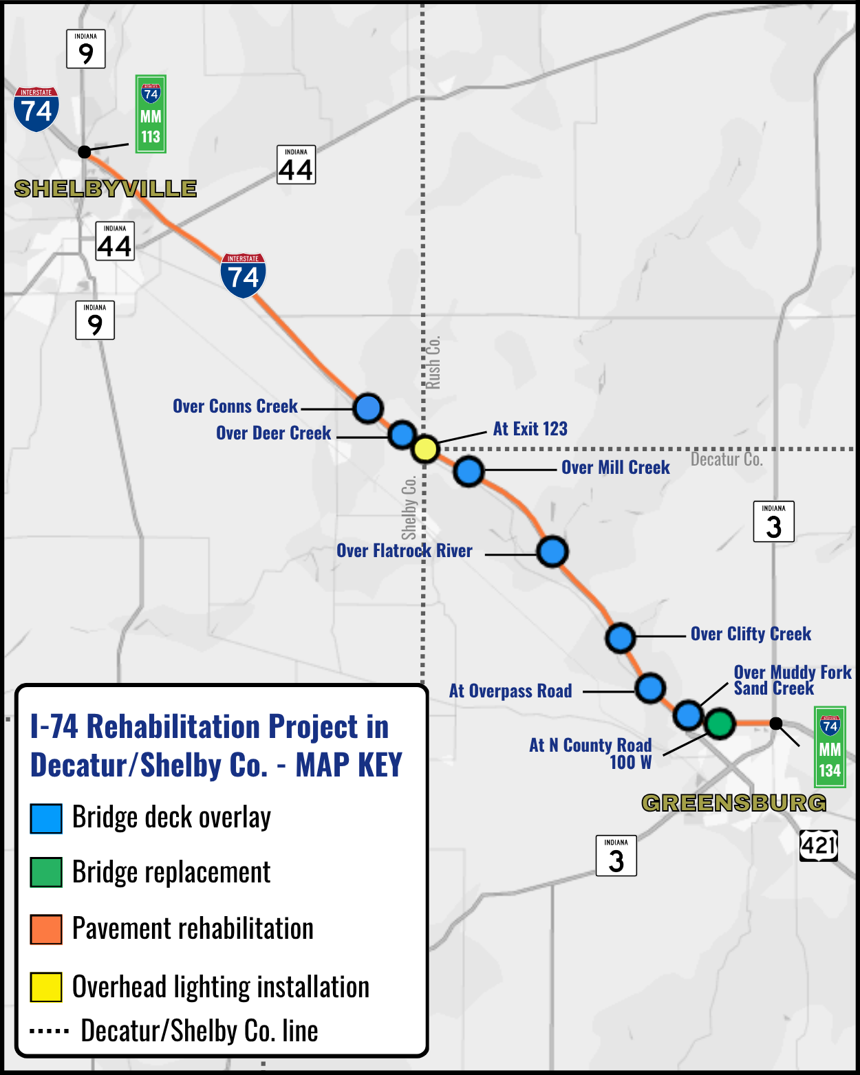 This is I-74 Rehab in Decatur and Shelby Counties