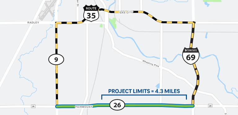 Map of project area in Grant county.