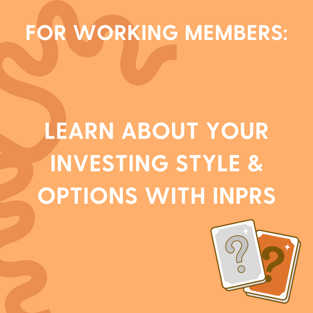 square image with orange background reading learn about your investing style and options