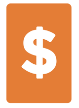 An illustration of a playing card with a dollar sign.