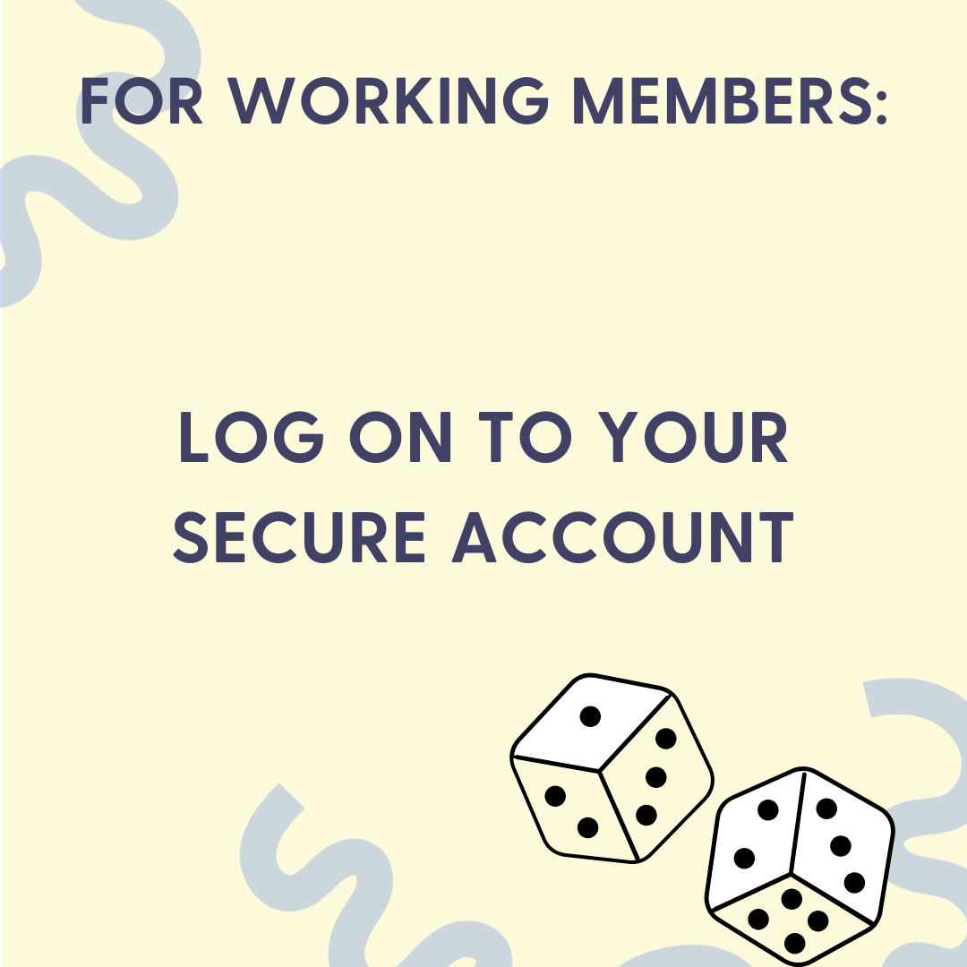 square image with light yellow background reading log on to your secure account
