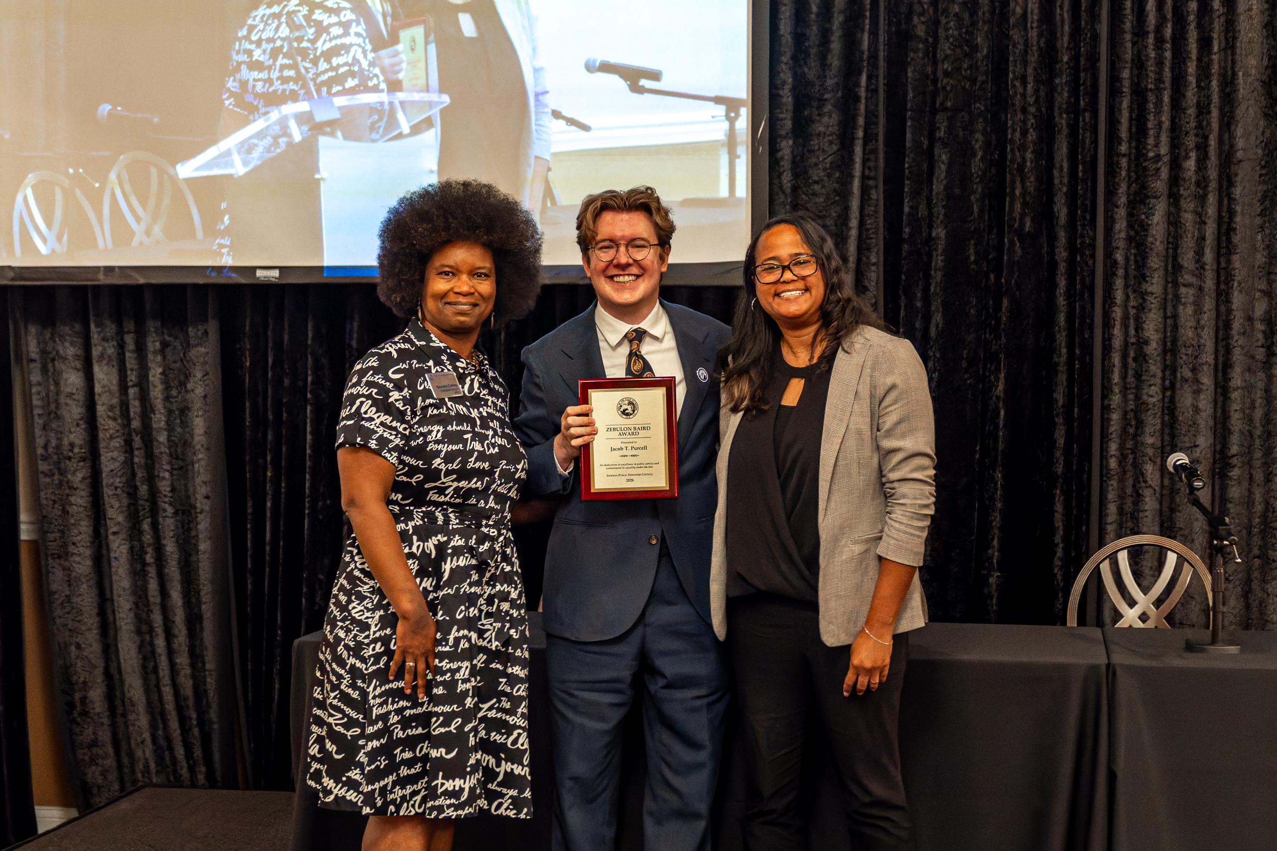 Jacob T. Purcell receiving the Zebulon Baird Award