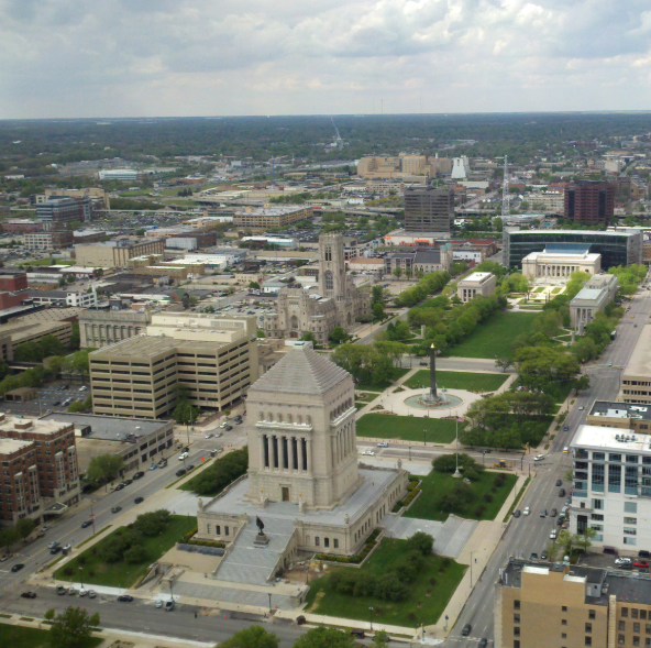 Overhead View of the Indiana War Memorial