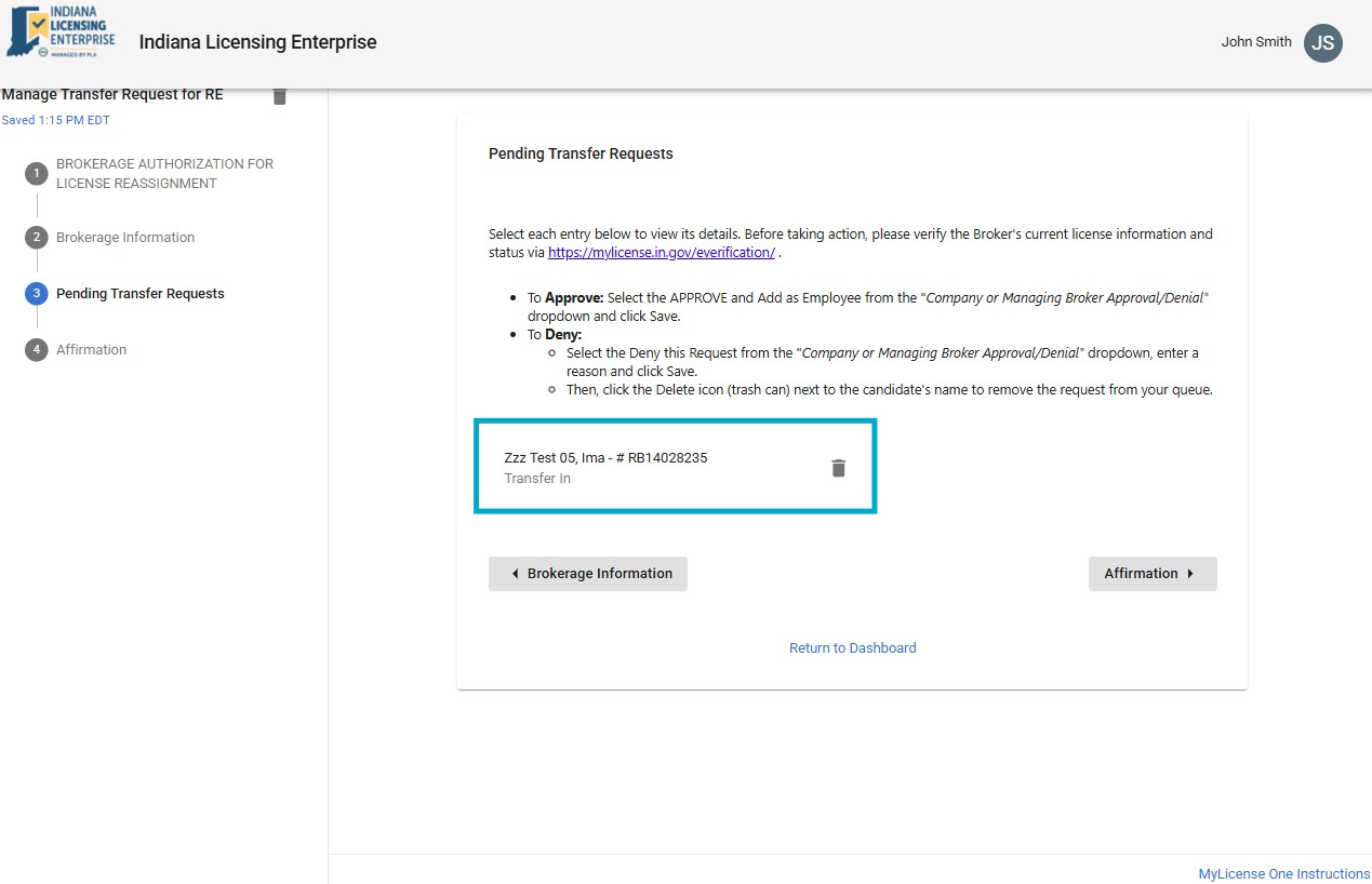 Pending Transfer Pending Transfer