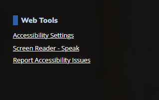 Preview of Accessibility Tools section